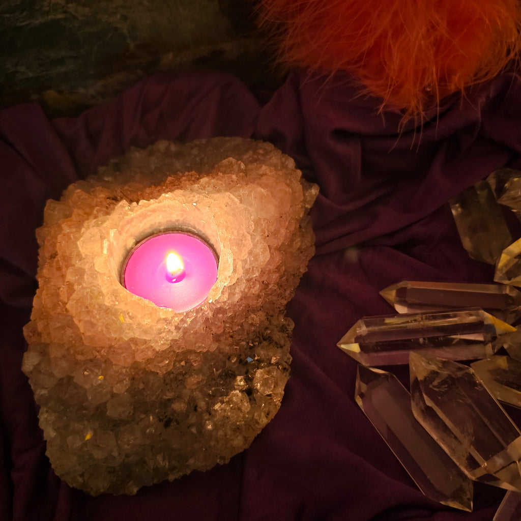 Amethyst Geode Cluster Candle Holder