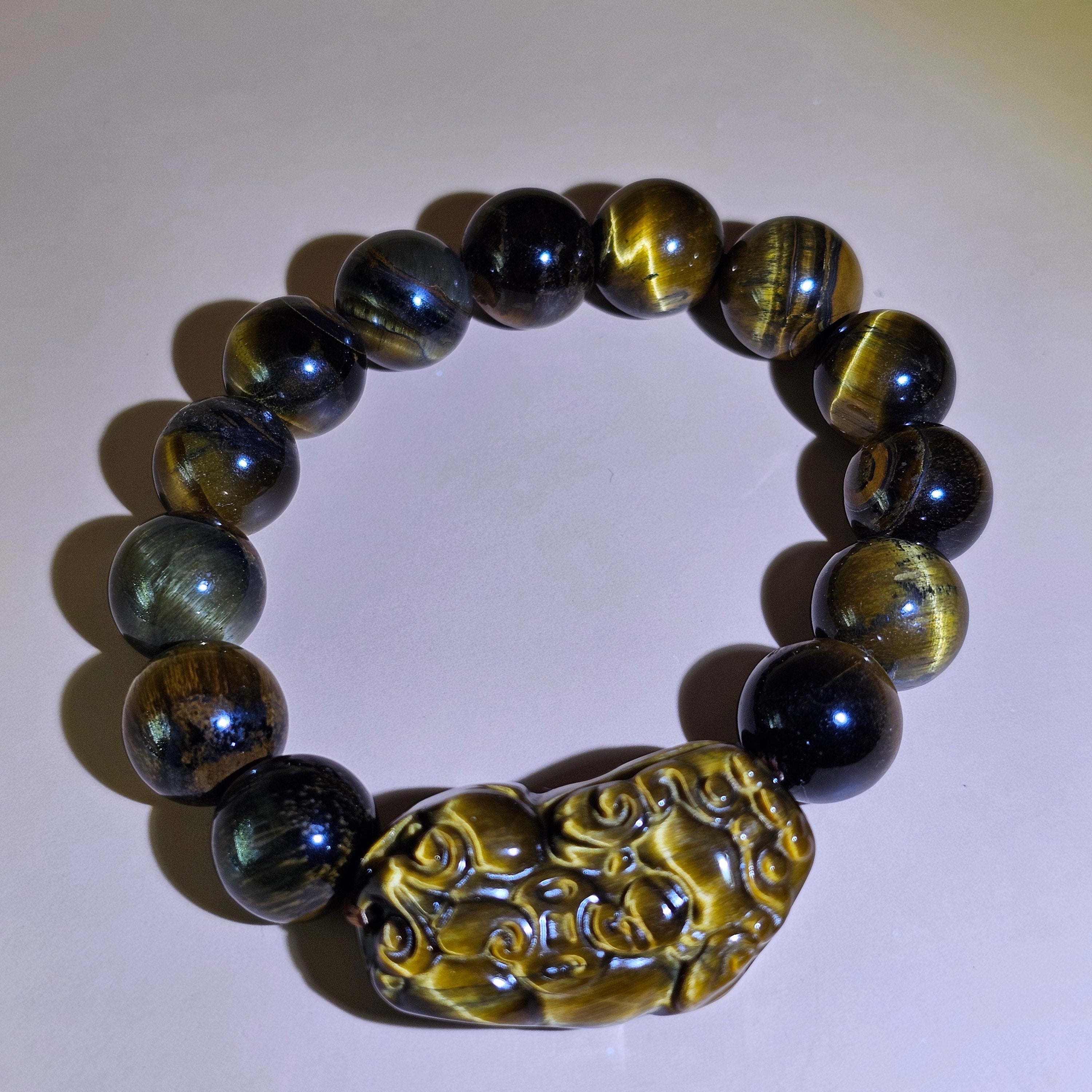 Bracelet Tiger Eye Pixiu 10mm+