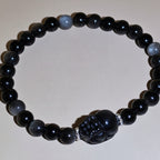 Bracelet Silver Sheen Obsidian Pixiu