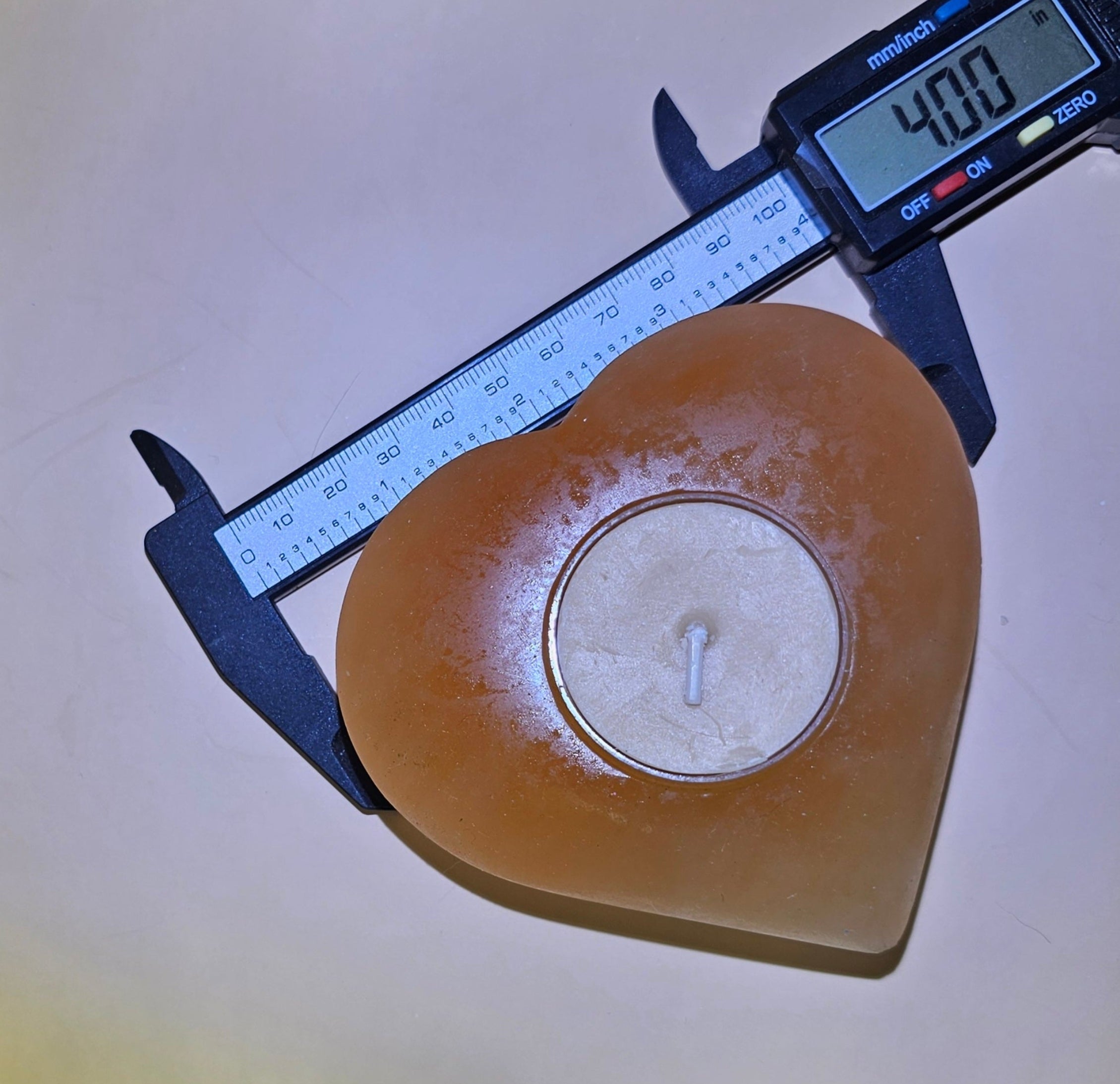 Natural Peach Satin Spar Candle Holder