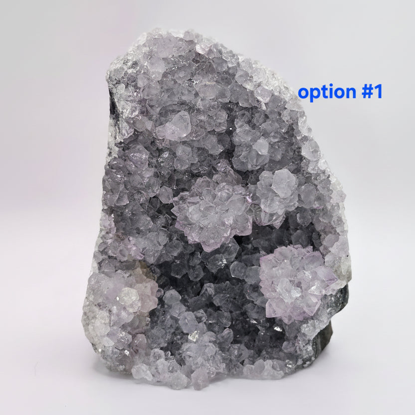 Uruguayan Amethyst Cut Base Geode with Stalactite Flowers