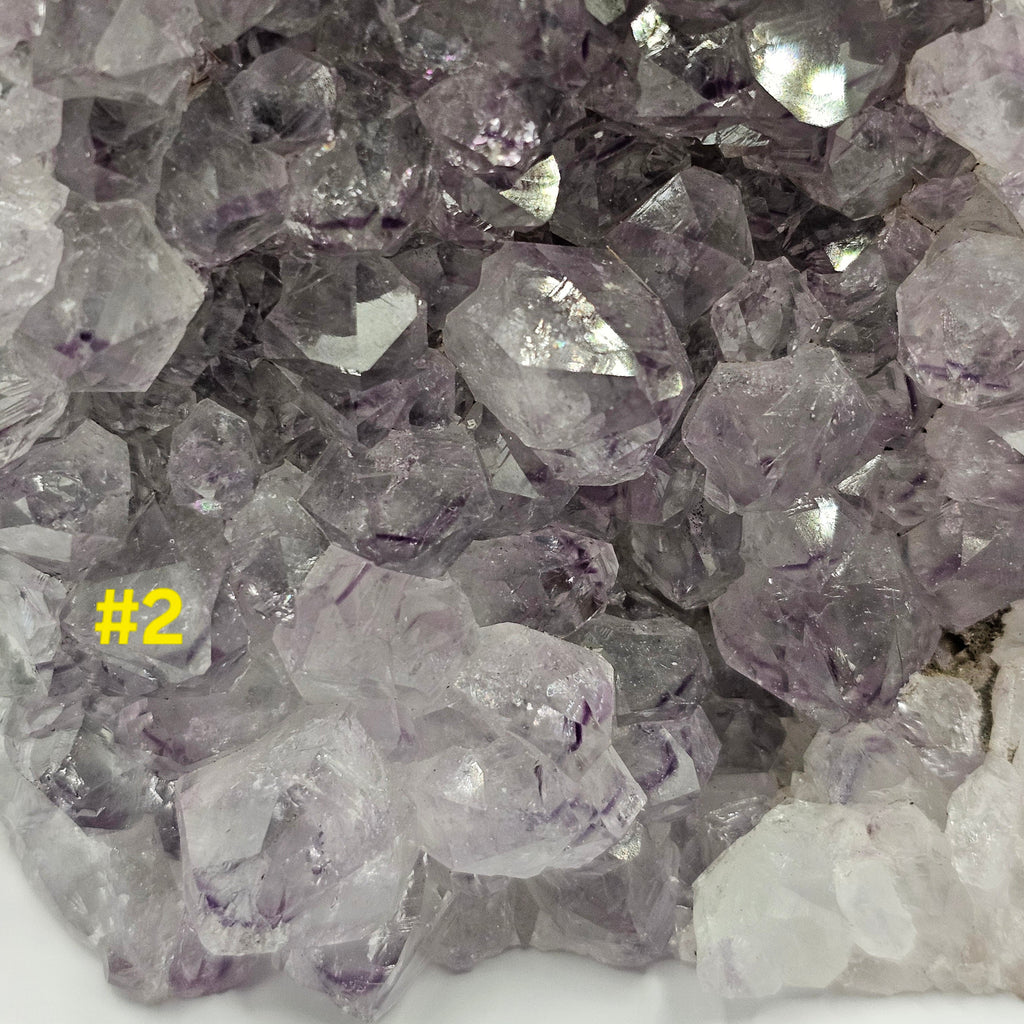 Uruguayan Amethyst Cut Base Geode with Crystal Clear Points & Purple Phantoms