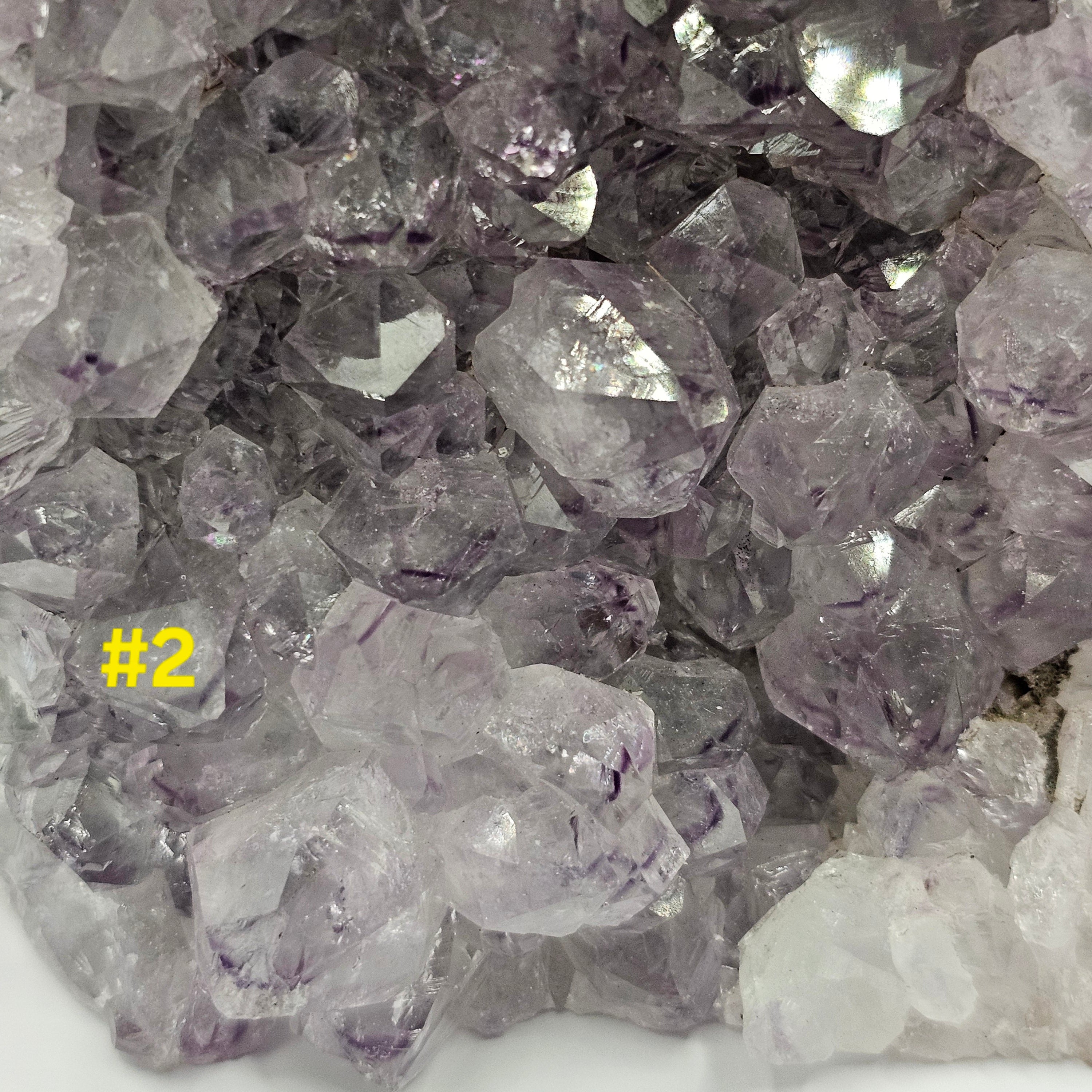Uruguayan Amethyst Cut Base Geode with Crystal Clear Points & Purple Phantoms