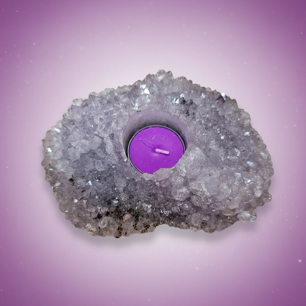 Amethyst Geode Cluster Candle Holder