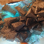 Cubic Blue Fluorite with Purple Phantoms and Pyrite