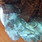 Cubic Blue Fluorite with Purple Phantoms and Pyrite