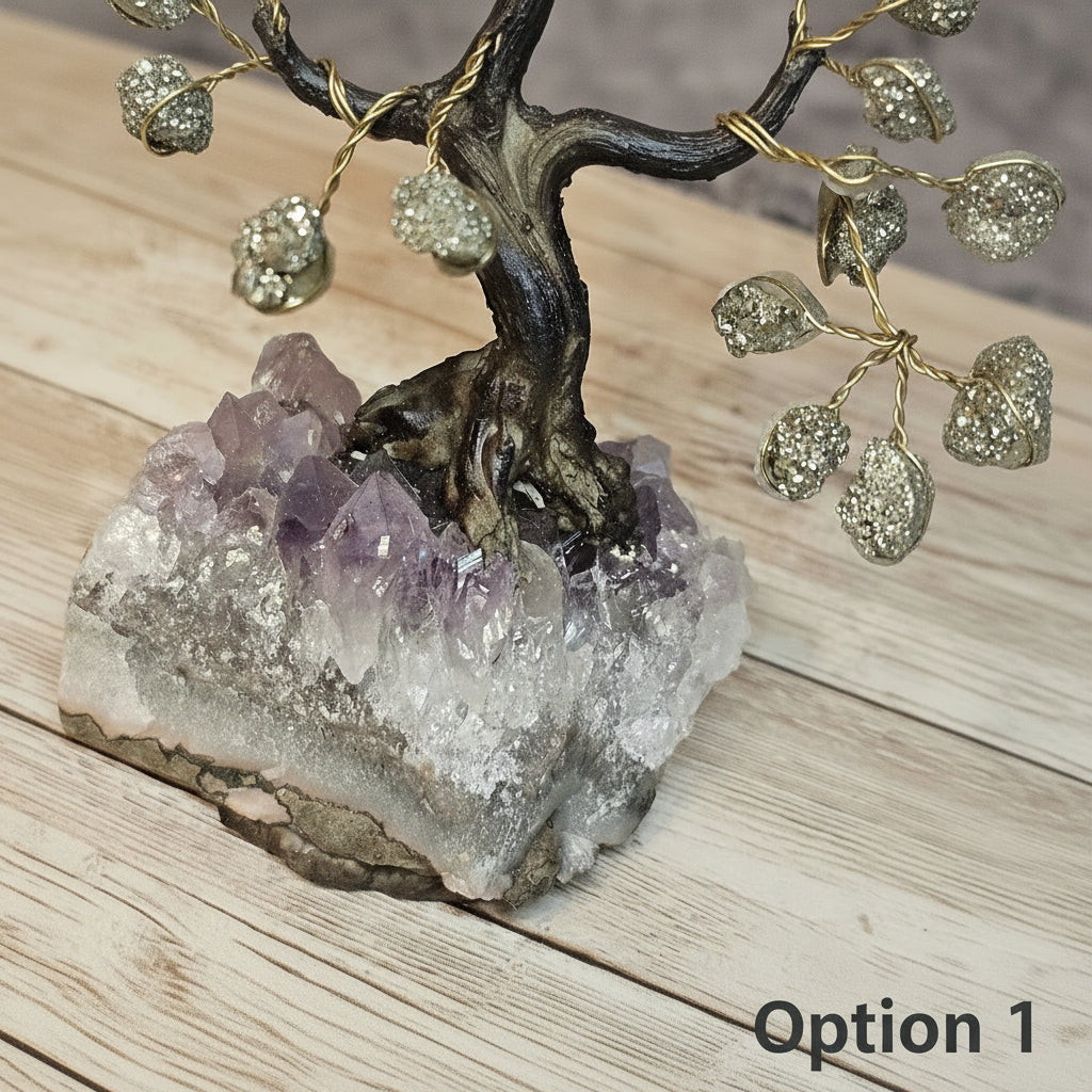 Pyrite Tree of Life on Amethyst Base