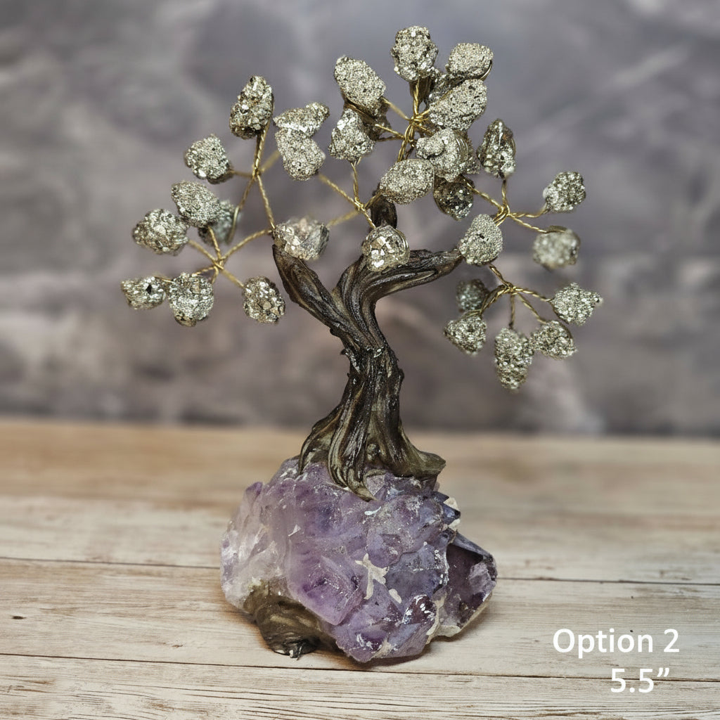 Pyrite Tree of Life on Amethyst Base