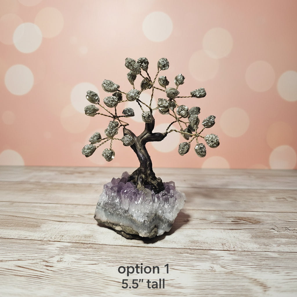 Pyrite Tree of Life on Amethyst Base