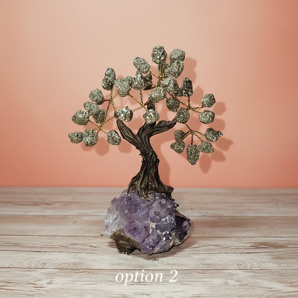 Pyrite Tree of Life on Amethyst Base