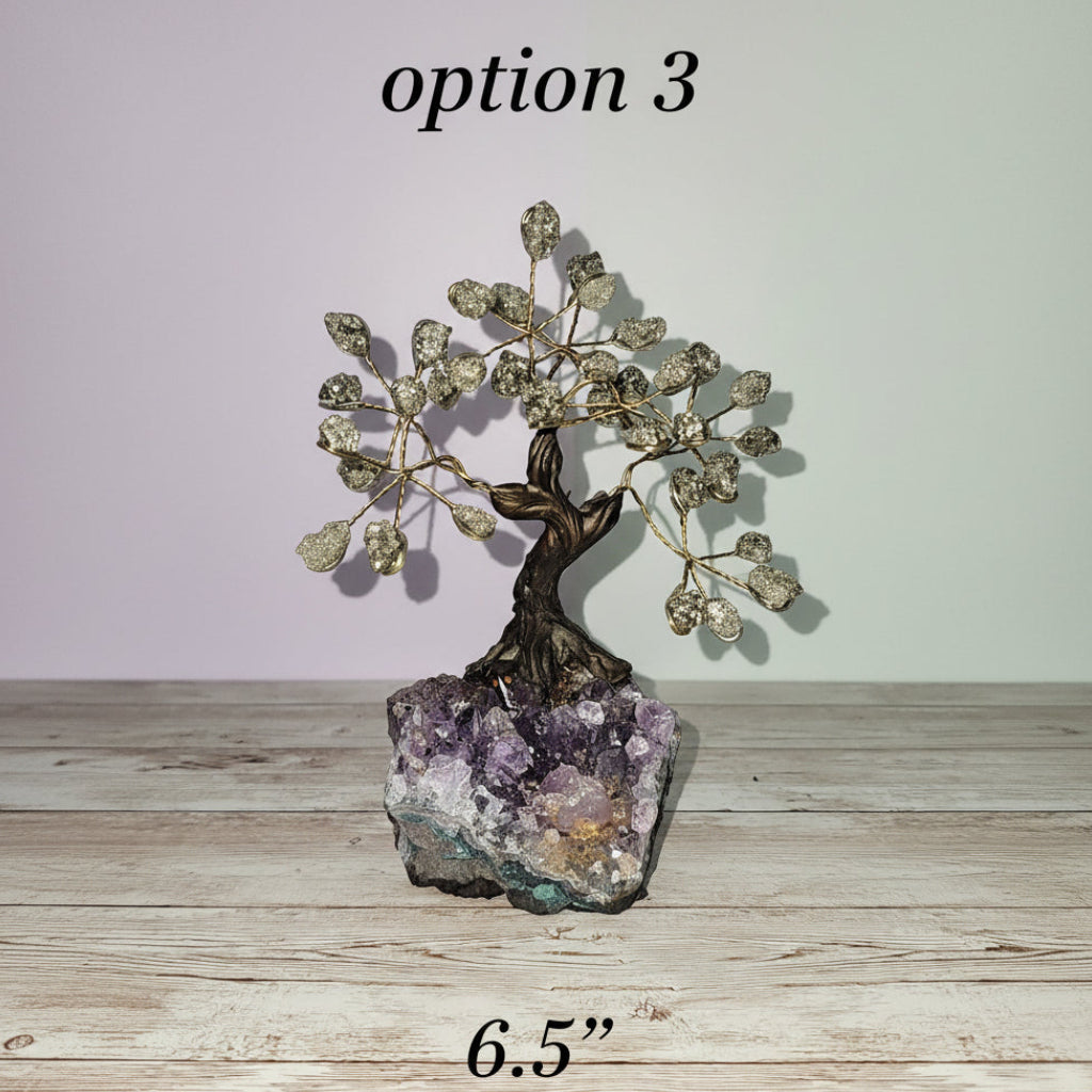 Pyrite Tree of Life on Amethyst Base