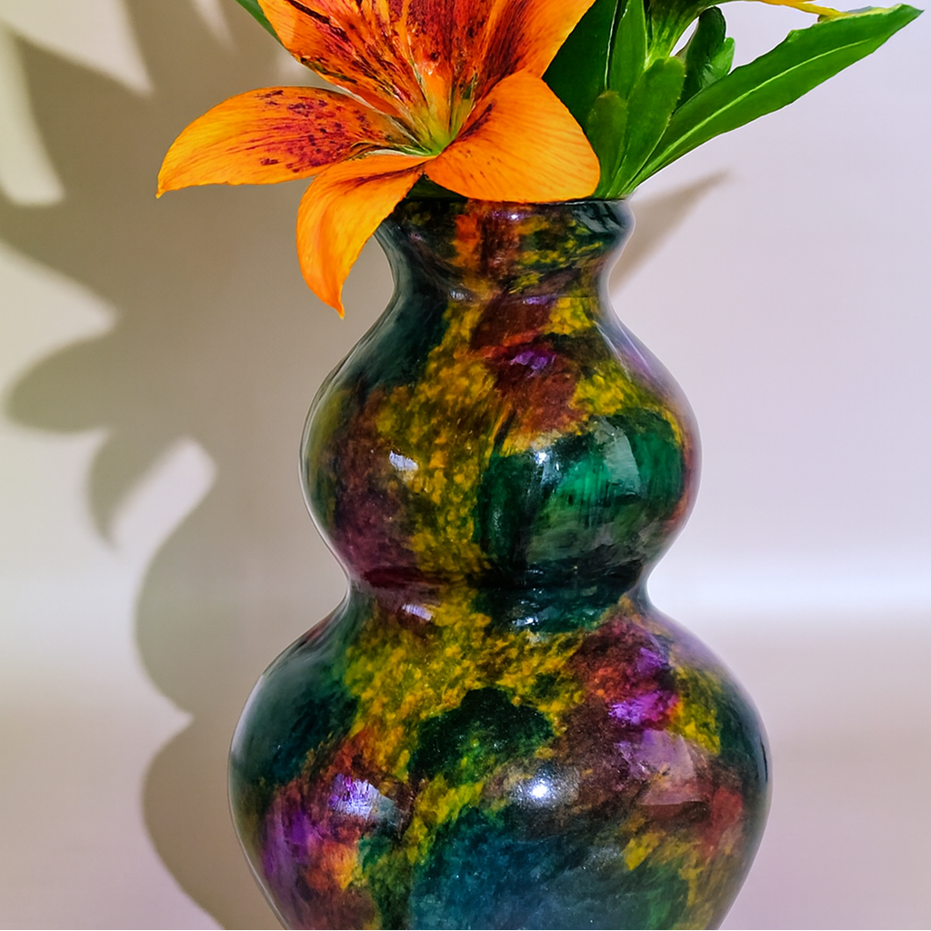 Taiwanese 7 Color Serpentine Vase