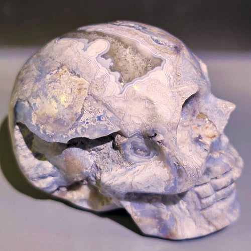 Mexican Agate Skull – Red/White – Sm / Md