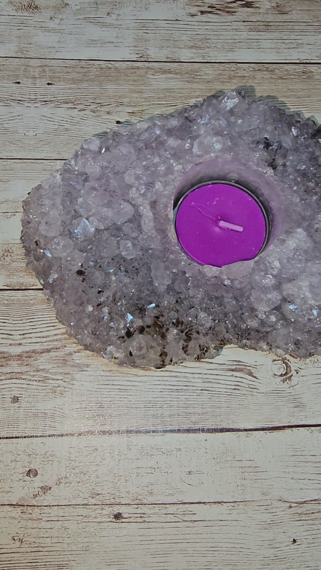 Amethyst Geode Cluster Candle Holder