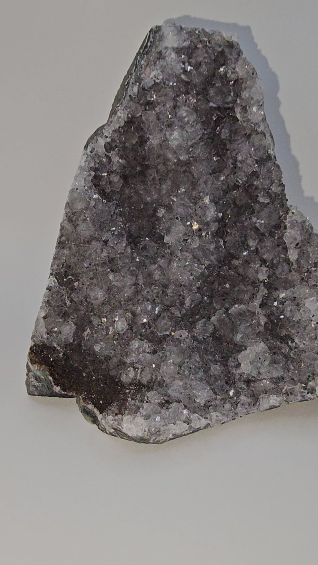 Uruguayan Black Amethyst Cut Base Geode with Hematite Inclusions