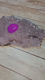 Amethyst Geode Candle Holder with Hematite & Goethite Inclusions