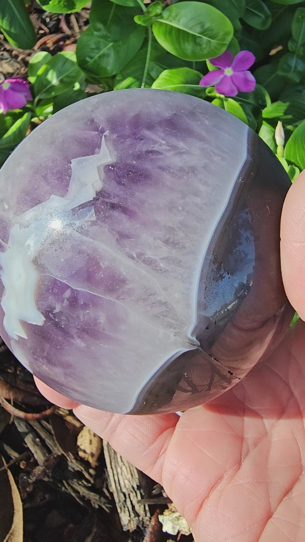 Amethyst Agate Sphere  74 - 79 mm