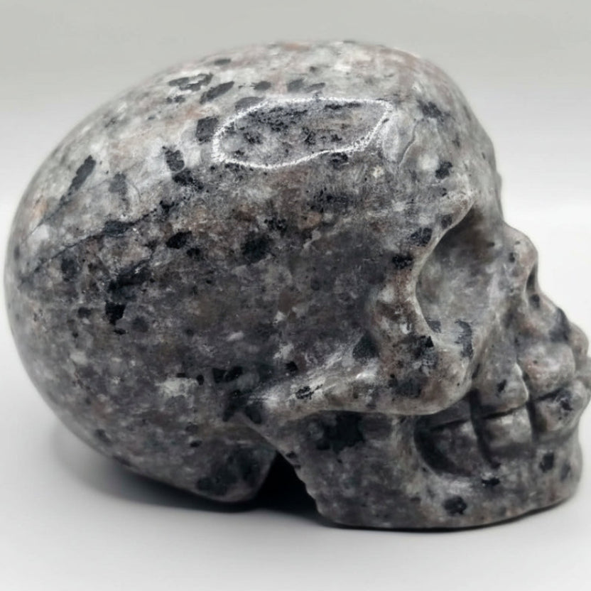 Yooperlite Skull-Gray-UV-362g 3.5 inches